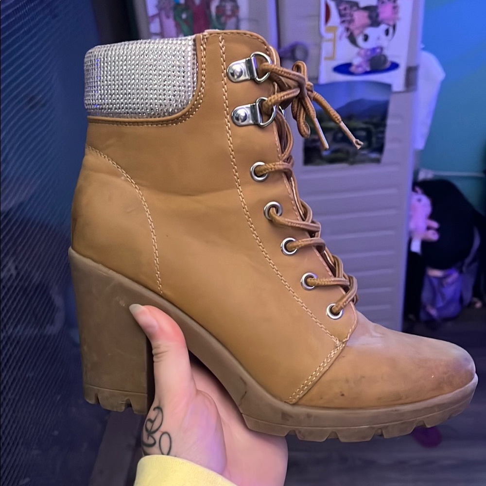 Tan Wedge Ankle Boots